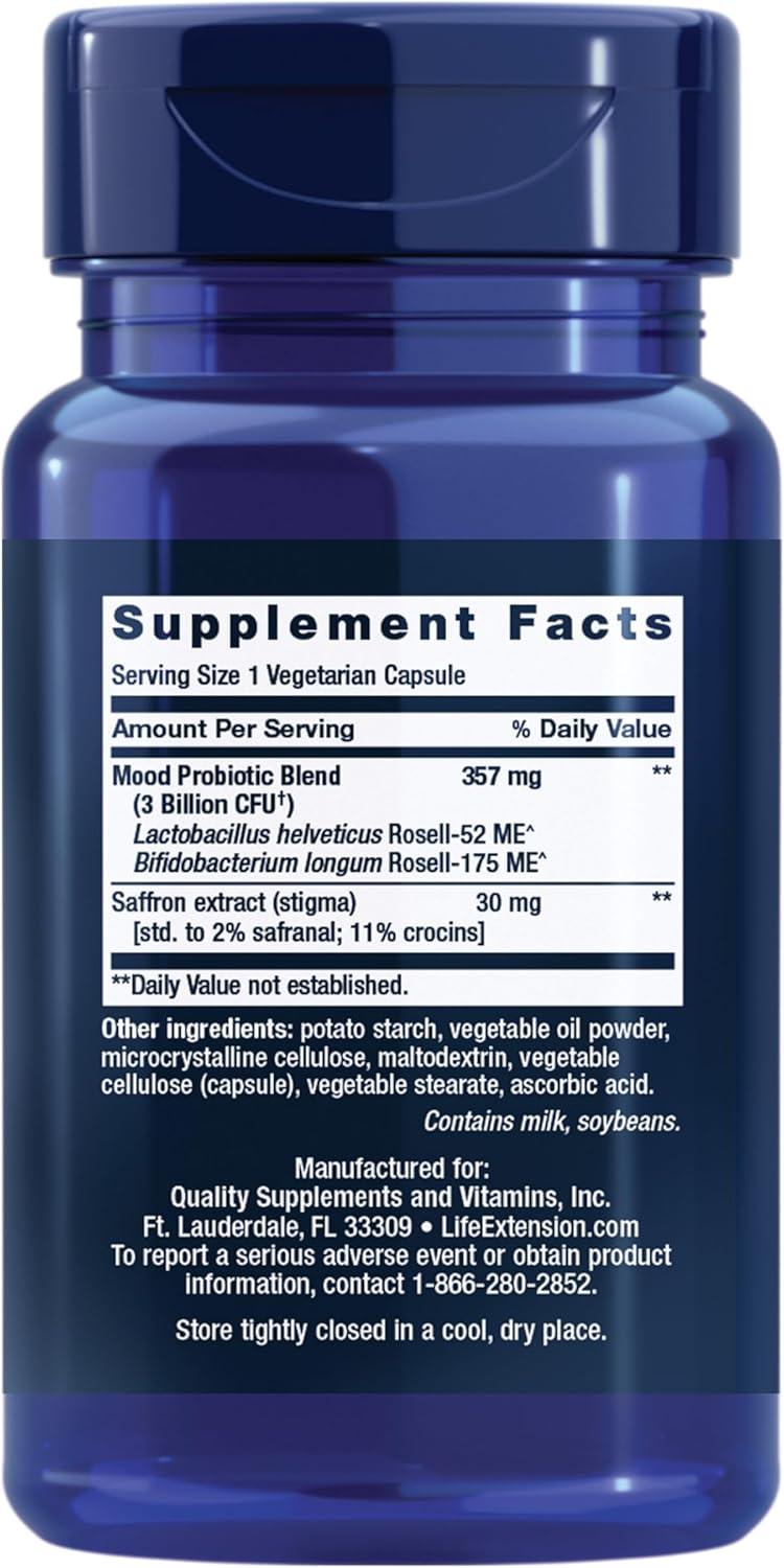 image:imageLife Extension FLORASSIST Probiotic Mood Improve probiotic and Saffron Blend enhances Mood and Mental Outlook NonGMO GlutenFree 1 Daily Vegetarian 30 Capsules