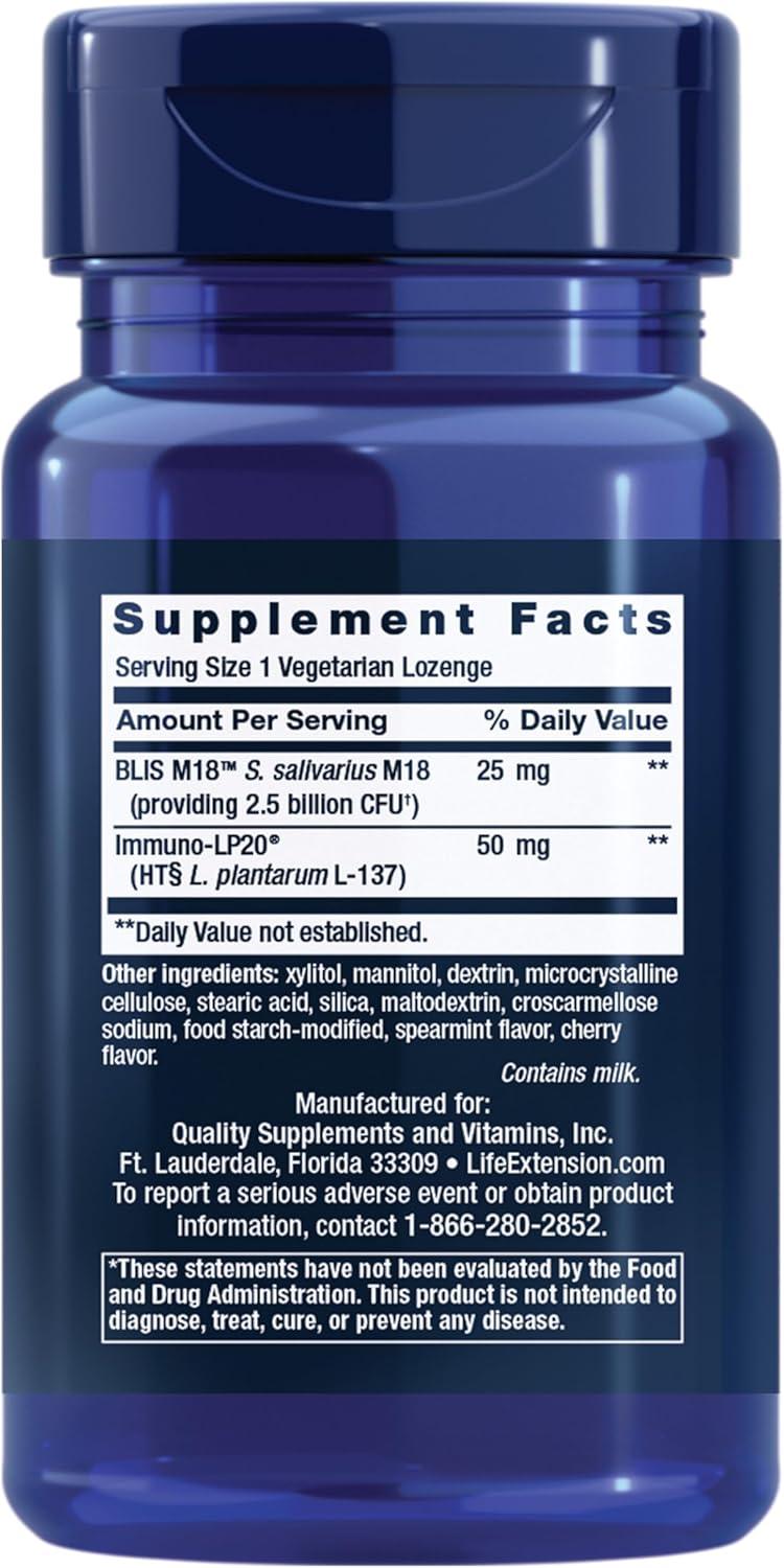 image:imageLife Extension FLORASSIST Probiotic Oral Hygiene Oral probiotic for Teeth and Gums pH Levels Dental Hygiene Immune Support BLIS M18 Once Daily Gluten Free Vegetarian 30 lozenges