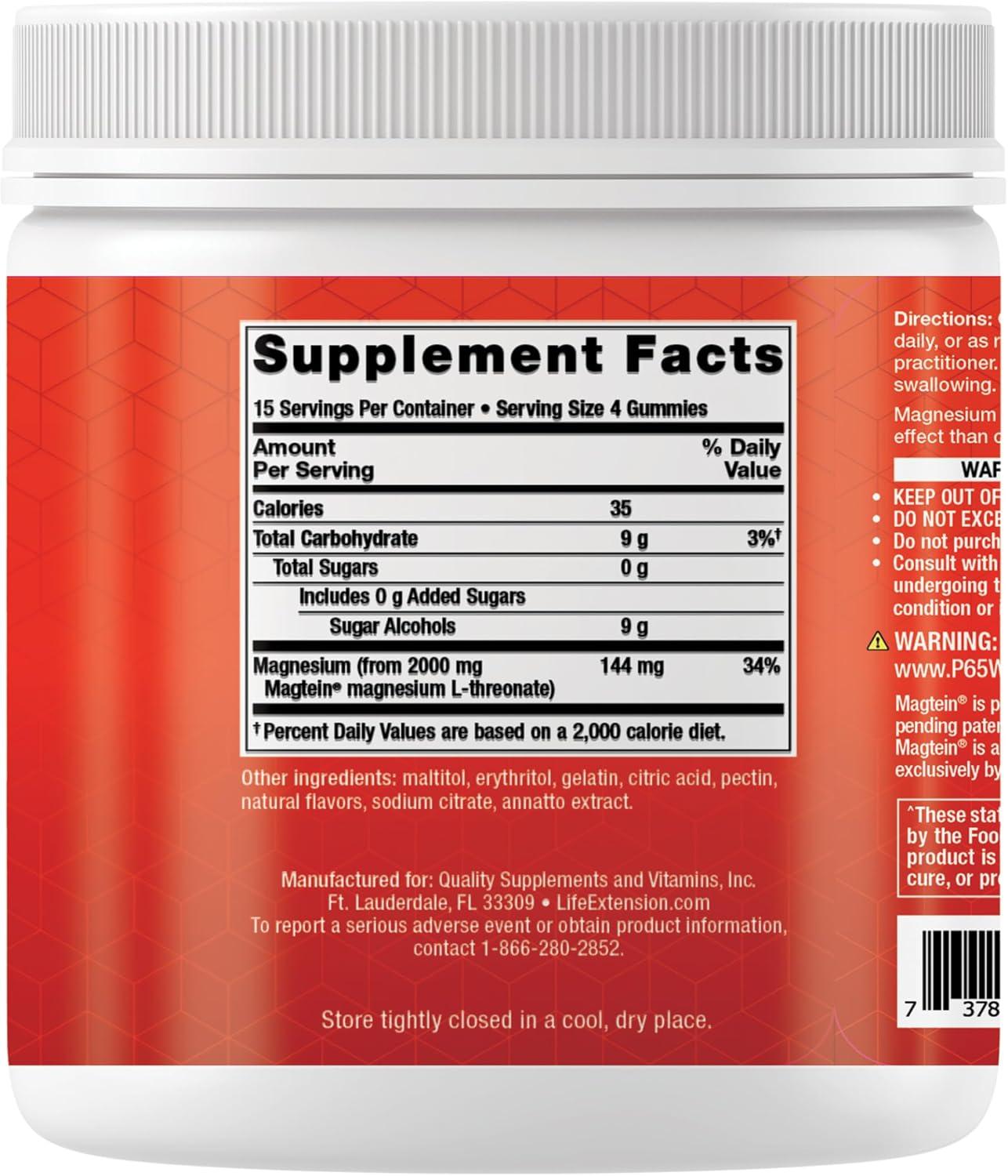 image:imageLife Extension Gummy Science NeuroMag Magnesium LThreonate Memory Support Quick Thinking cognition Magnesium Supplement GlutenFree NonGMO Orange Flavor 60 Gummies