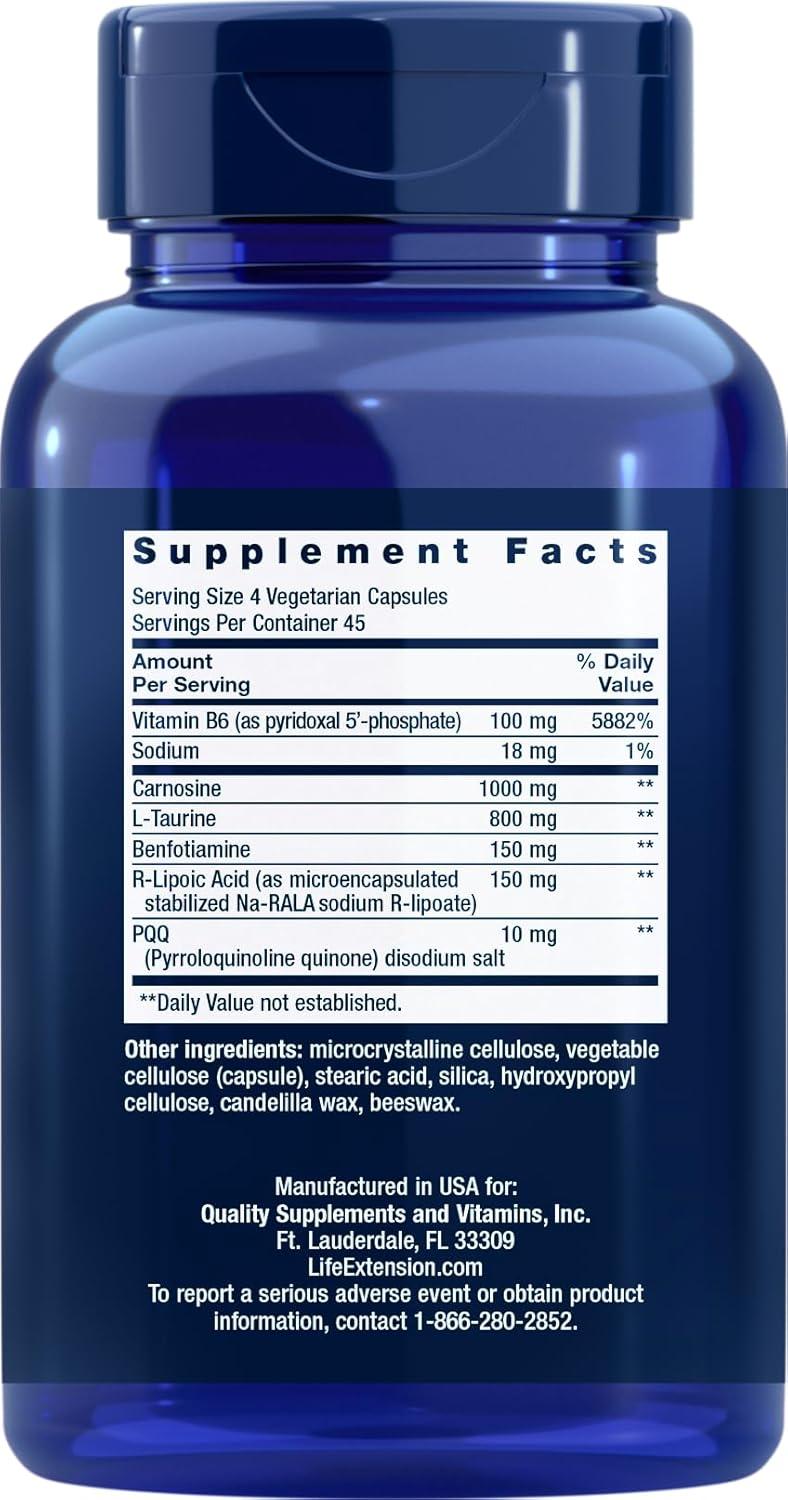 image:imageLife Extension Mitochondrial Energy Optimizer with PQQ Energy Supplement for Healthy Mitochondria With Taurine Vitamin B Pyrroloquinoline Quinone GlutenFree NonGMO 120 Vegetarian Capsules180 Count Pack of 1