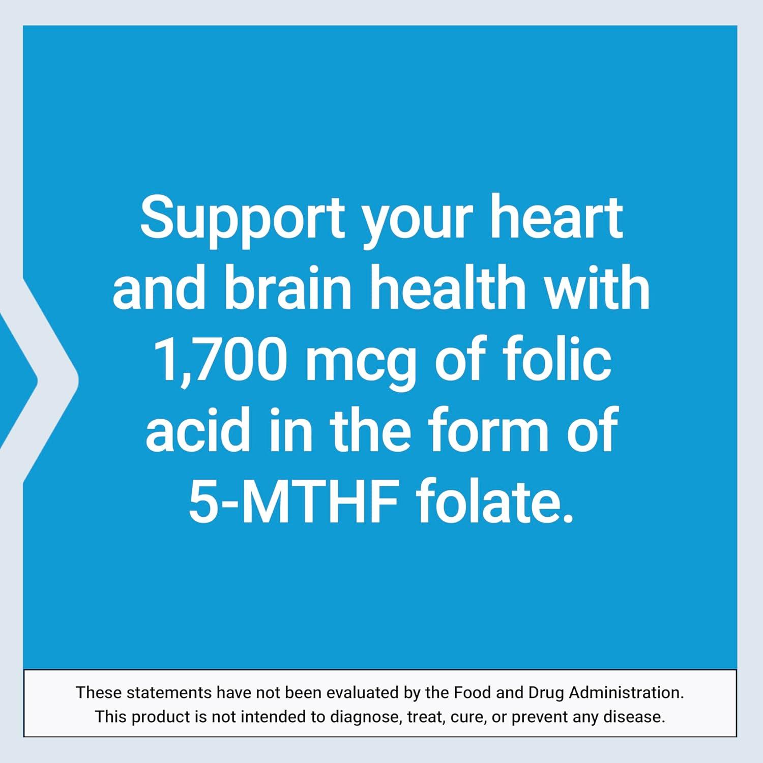 image:imageLife Extension Optimized Folate Lmethylfolate Heart amp Brain Support Healthy Homocysteine Levels NonGMO GlutenFree Vegetarian 1700 mcg DFE 100 Vegetarian Tablets