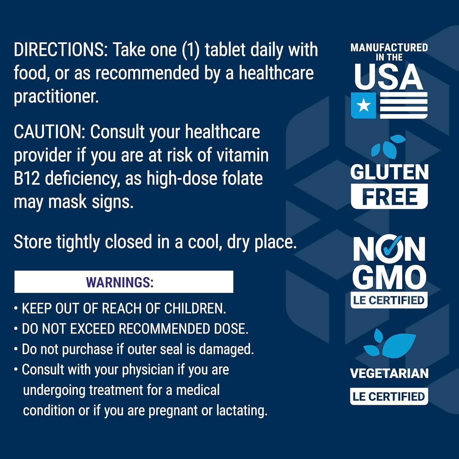 image:imageLife Extension Optimized Folate Lmethylfolate Heart amp Brain Support Healthy Homocysteine Levels NonGMO GlutenFree Vegetarian 1700 mcg DFE 100 Vegetarian Tablets