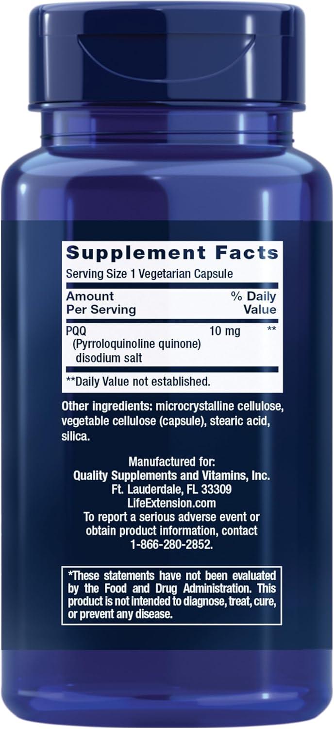 image:imageLife Extension PQQ Caps Pyrroloquinoline Quinone 10 mg Promotes the Growth of New Mitochondria ATP Energy Support GlutenFree NonGMO Vegetarian 60 Capsules30 Count Pack of 1