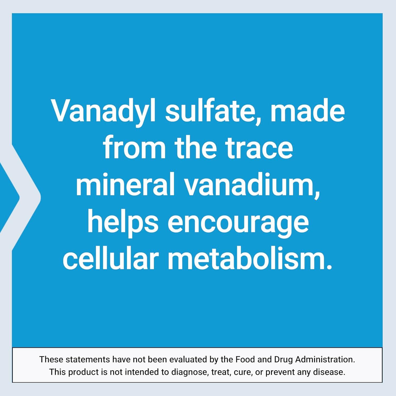 image:imageLife Extension Vanadyl Sulfate Trace Mineral Vanadium Healthy glycemic Balance Healthy Metabolism Hormone Function GlutenFree NonGMO Vegetarian 100 Tablets