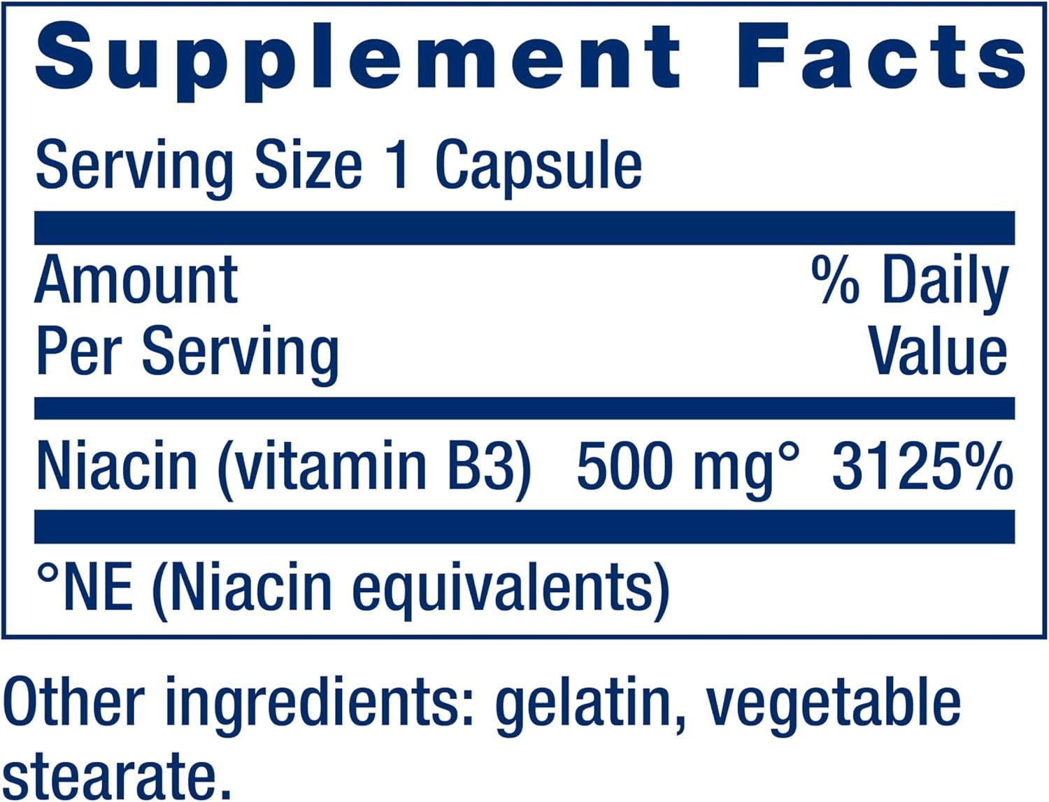 image:imageLife Extension Vitamin B3 Niacin Heart Health Cholesterol amp Energy Support GlutenFree NonGMO 100 Capsules100 Count Pack of 1