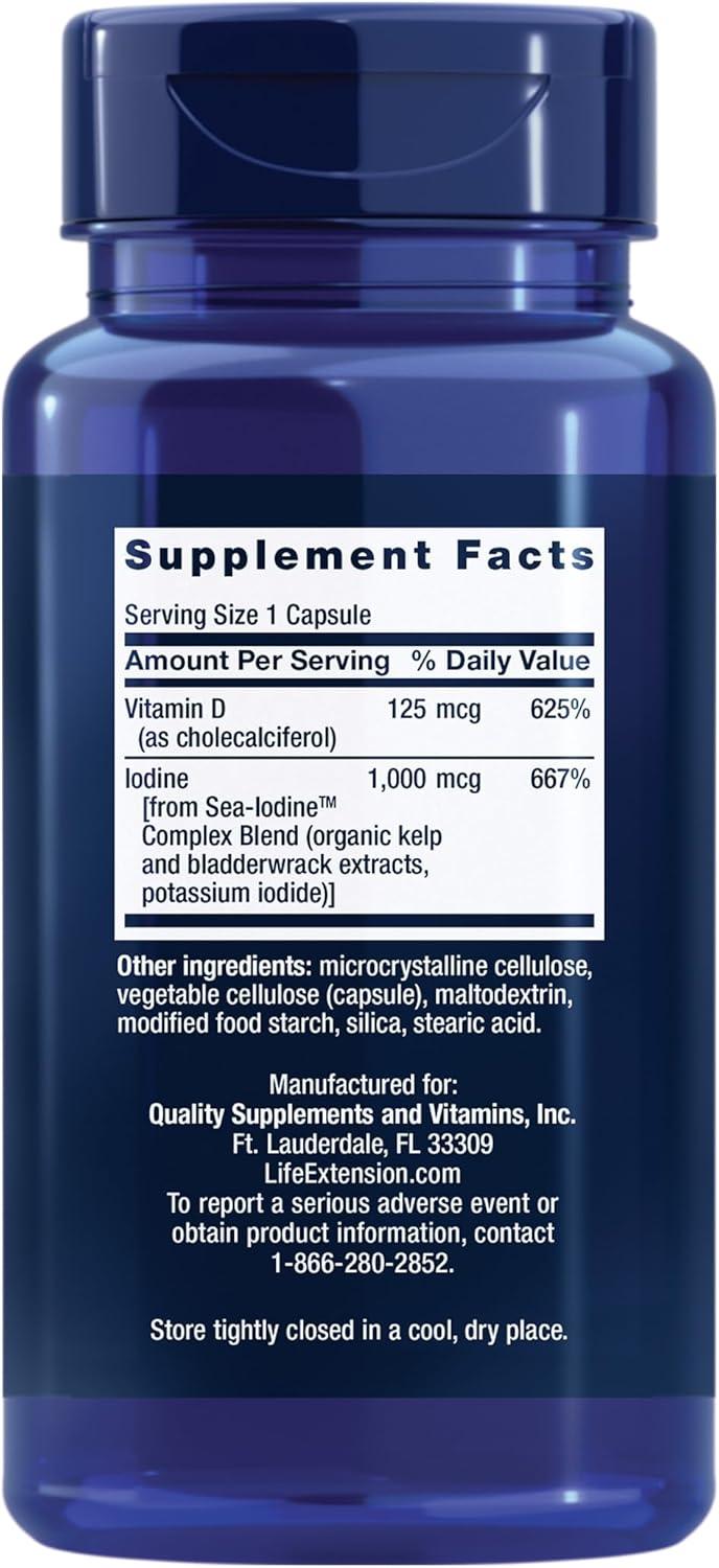 image:imageLife Extension Vitamin D3 with SeaIodine 125 mcg 5000 IU Immune Support Bone Health Thyroid Health 1 Daily GlutenFree NonGMO 60 Capsules