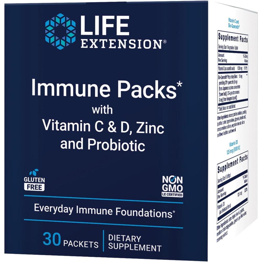 image:imageLife Extension Immune Packs with Vitamin C amp D Zinc and Probiotic 30 Packs