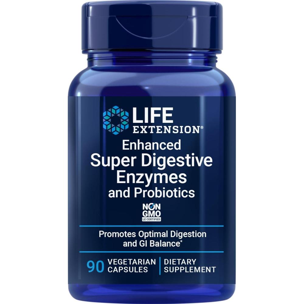image:imageLife Extension Enhanced Super Digestive Enzymes and Probiotics B coagulans Probiotic 10 Digestive Enzymes Supports Digestion Comfort amp GI Balance NonGMO Vegetarian 60 Capsules90 Count Pack of 1