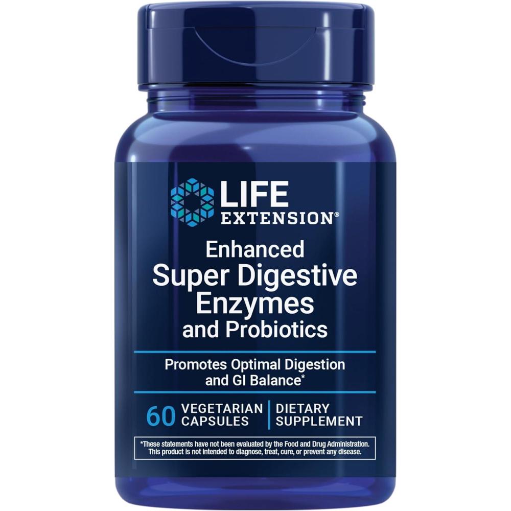 image:imageLife Extension Enhanced Super Digestive Enzymes and Probiotics B coagulans Probiotic 10 Digestive Enzymes Supports Digestion Comfort amp GI Balance NonGMO Vegetarian 60 Capsules60 Count Pack of 1