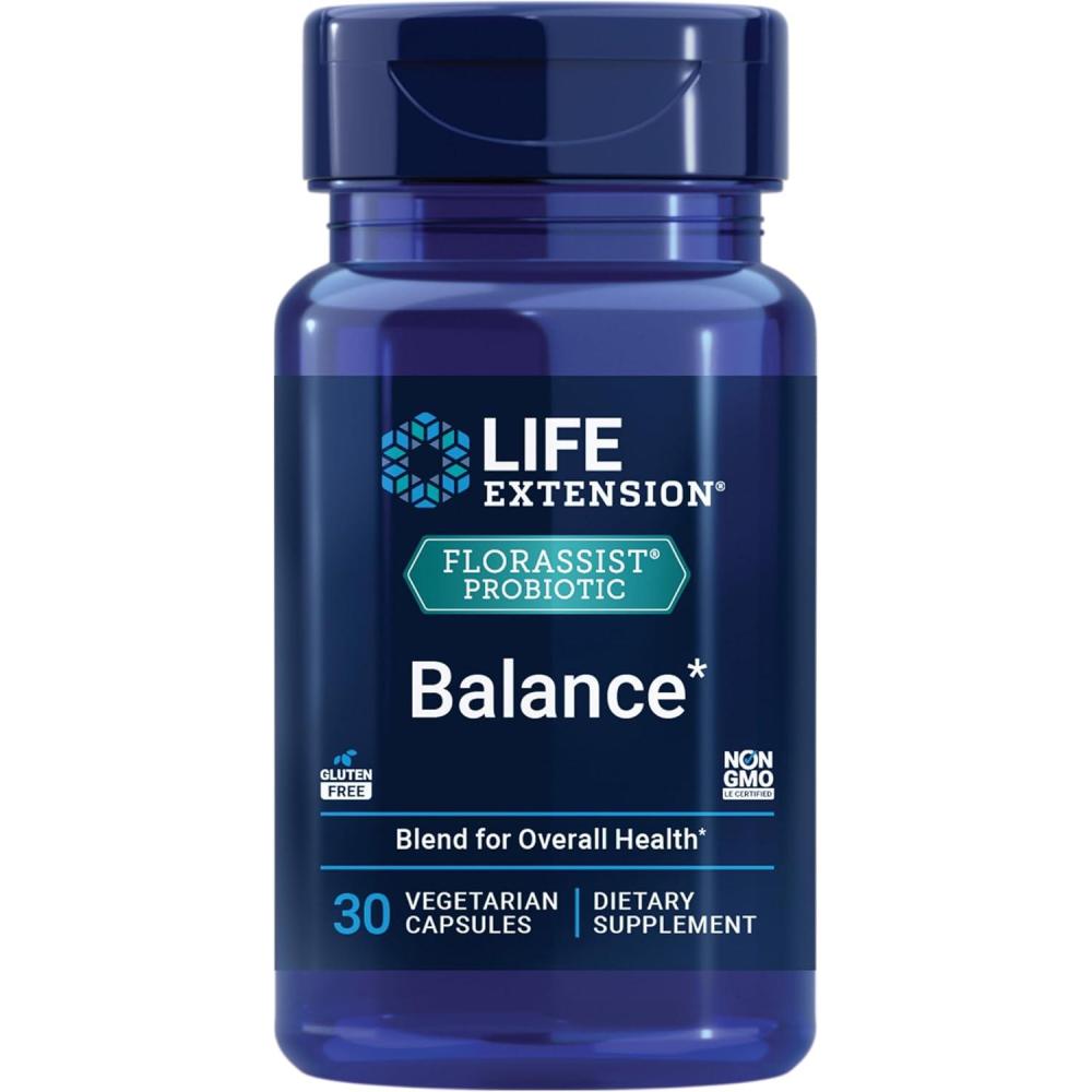 image:imageLife Extension FLORASSIST Probiotic Balance Gut Health Immune Support WholeBody Health 7 strains 15 Billion CFUs NonGMO GlutenFree Vegetarian 30 Capsules