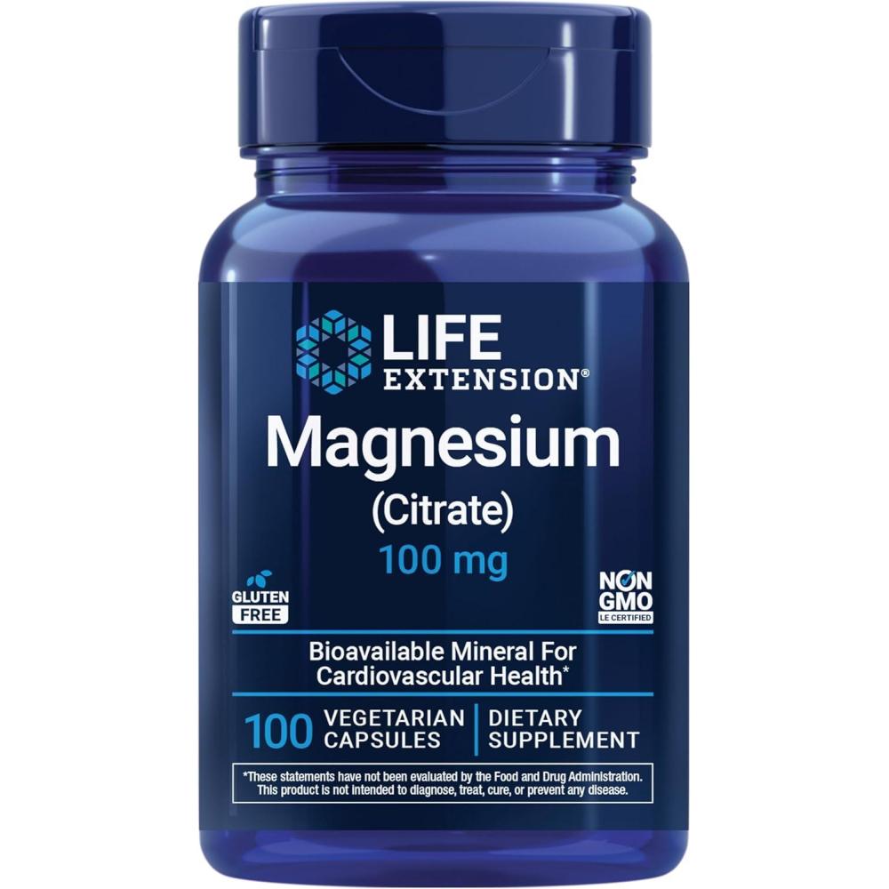 image:imageLife Extension Magnesium Citrate 100 mg Vegetarian Capsules Blue 100 CountUnflavored