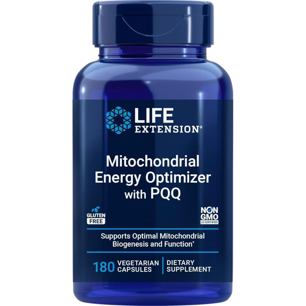 image:imageLife Extension Mitochondrial Energy Optimizer with PQQ Energy Supplement for Healthy Mitochondria With Taurine Vitamin B Pyrroloquinoline Quinone GlutenFree NonGMO 120 Vegetarian Capsules180 Count Pack of 1