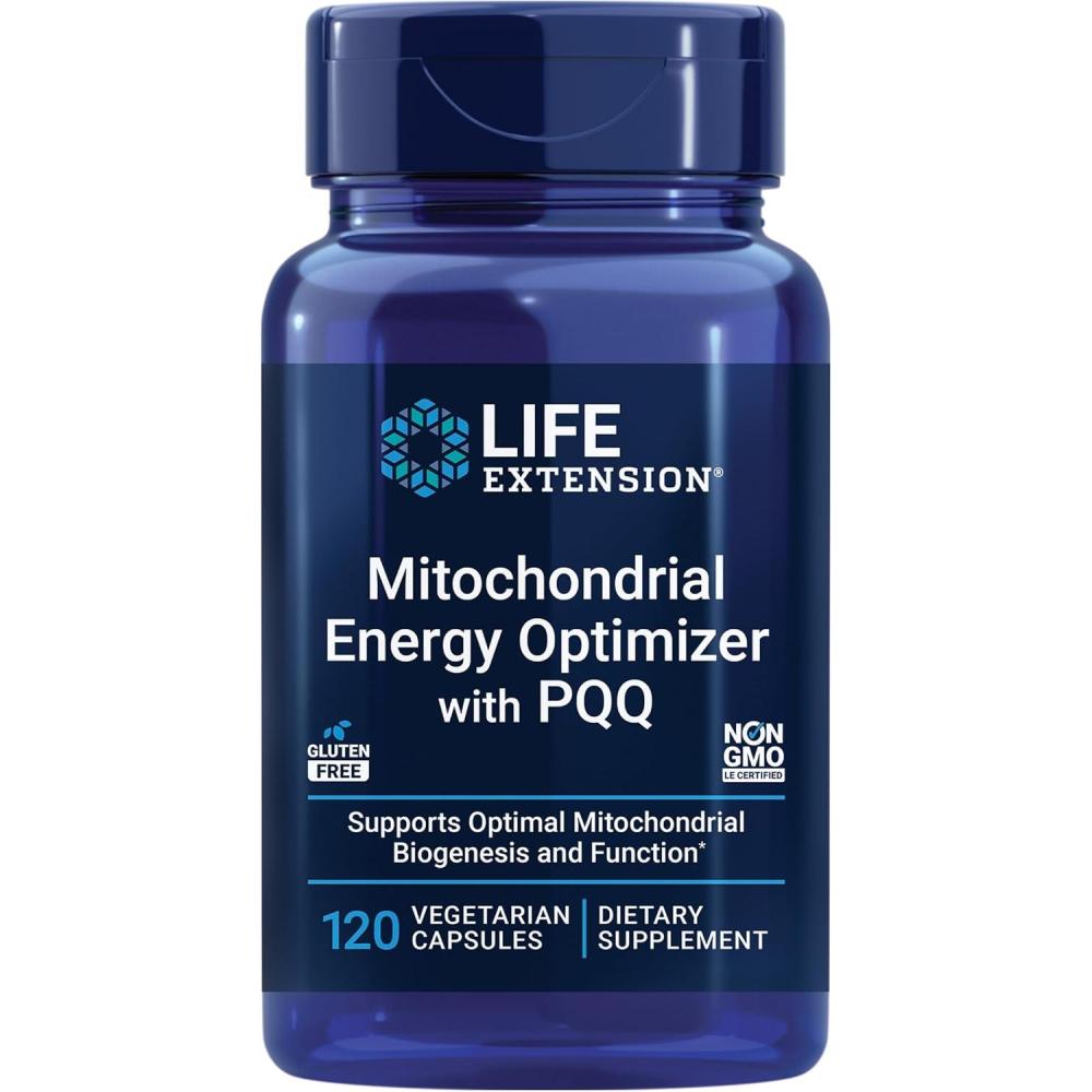 image:imageLife Extension Mitochondrial Energy Optimizer with PQQ Energy Supplement for Healthy Mitochondria With Taurine Vitamin B Pyrroloquinoline Quinone GlutenFree NonGMO 120 Vegetarian Capsules120 Count Pack of 1