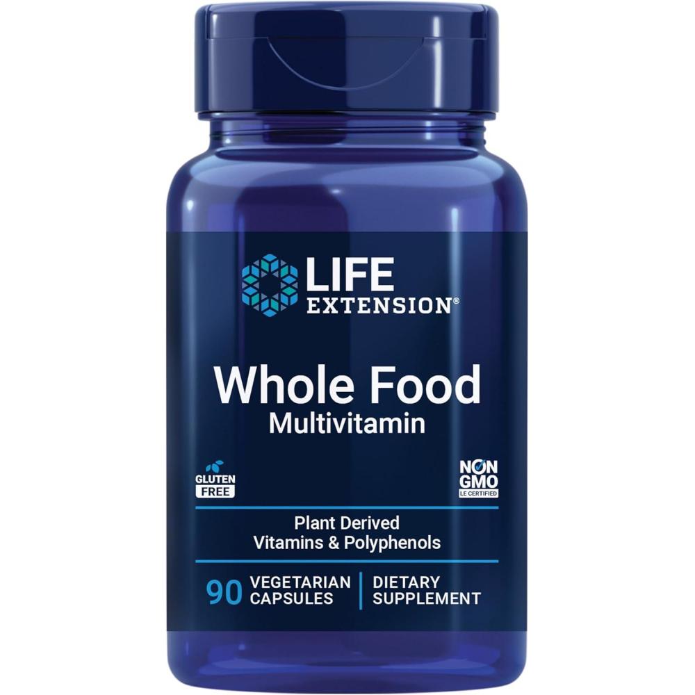 image:imageLife Extension Whole Food Multivitamin Plantderived Vitamin D3 A B C amp E Plus Minerals Plant extracts Stay Healthy from Head to Toe GlutenFree NonGMO Vegetarian 90 Capsules