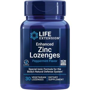 image:imageLife Extension Enhanced Zinc Lozenges zinc Acetate Optimal Immune Support Strong Immune Response Ionic zinc NonGMO GlutenFree Vegetarian 30 lozenges