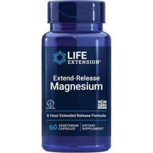 image:imageLife Extension ExtendRelease Magnesium prolonged Heart amp Bone Health Support Cardiovascular amp Blood Pressure Health Support bioavailable Formula GlutenFree NonGMO Vegetarian 60 CapsulesUnflavored Magnesium Only
