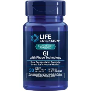 image:imageLife Extension FLORASSIST GI with Phage Technology Digestive Health probiotic Support Nutrient Absorption 7 probiotic strains bacteriophage Blend 90 Liquid Vegetarian Capsules30 Count Pack of 1