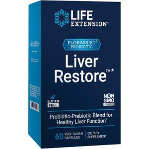 image:imageLife Extension FLORASSIST Liver Restore Liver Health probiotics prebiotics Liver Support Healthy Liver enzymes GlutenFree NonGMO Vegetarian 60 Capsules