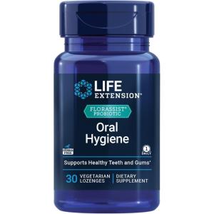 image:imageLife Extension FLORASSIST Probiotic Oral Hygiene Oral probiotic for Teeth and Gums pH Levels Dental Hygiene Immune Support BLIS M18 Once Daily Gluten Free Vegetarian 30 lozenges