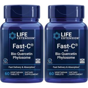 image:imageLife Extension FastC and BioQuercetin Fast delivery and Absorption Vitamin C Fenugreek Immune Support Magnesium GlutenFree NonGMO Vegetarian 60 Tablets60 Count Pack of 2