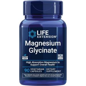 image:imageLife Extension Magnesium Glycinate Heart Health Bone Health Nerve and Muscle Support Highly absorbable GlutenFree NonGMO Vegetarian 90 Capsules90 Count Pack of 1