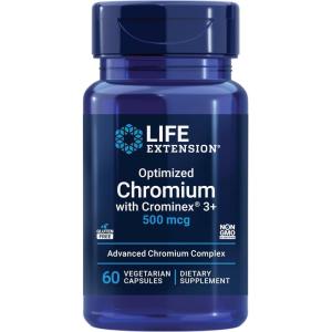 image:imageLife Extension Optimized Chromium with Crominex 3 500 mcg Metabolism Health Healthy Balance Vegetarian Gluten Free NonGMO 500 mcg 60 Vegetarian Capsules