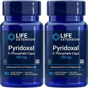 image:imageLife Extension Pyridoxal 5Phosphate CapsVitamin B6 100 mg Bioactive B6 for Cardiovascular Kidney amp Nerve HealthGlutenFree NonGMO Vegetarian60 Vegetarian Capsules90 Count Pack of 2