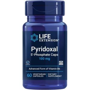 image:imageLife Extension Pyridoxal 5Phosphate CapsVitamin B6 100 mg Bioactive B6 for Cardiovascular Kidney amp Nerve HealthGlutenFree NonGMO Vegetarian60 Vegetarian Capsules60 Count Pack of 1