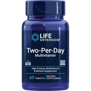 image:imageLife Extension TwoPerDay Multivitamin  Daily Dose of Vitamins amp Minerals for Men and Women  Complete Essential Vitamin Supplement for Energy Health  GlutenFree  NonGMO  60 TabletsTablet