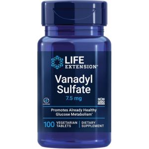 image:imageLife Extension Vanadyl Sulfate Trace Mineral Vanadium Healthy glycemic Balance Healthy Metabolism Hormone Function GlutenFree NonGMO Vegetarian  100 Tablets