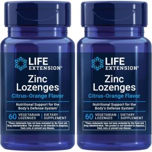 image:imageLife Extension Zinc Lozenges  CitrusOrange Flavor  for Healthy Protein Synthesis amp Immune Health  Inflammation Management Supplement  GlutenFree NonGMO  60 Vegetarian Lozenges60 Count Pack of 2