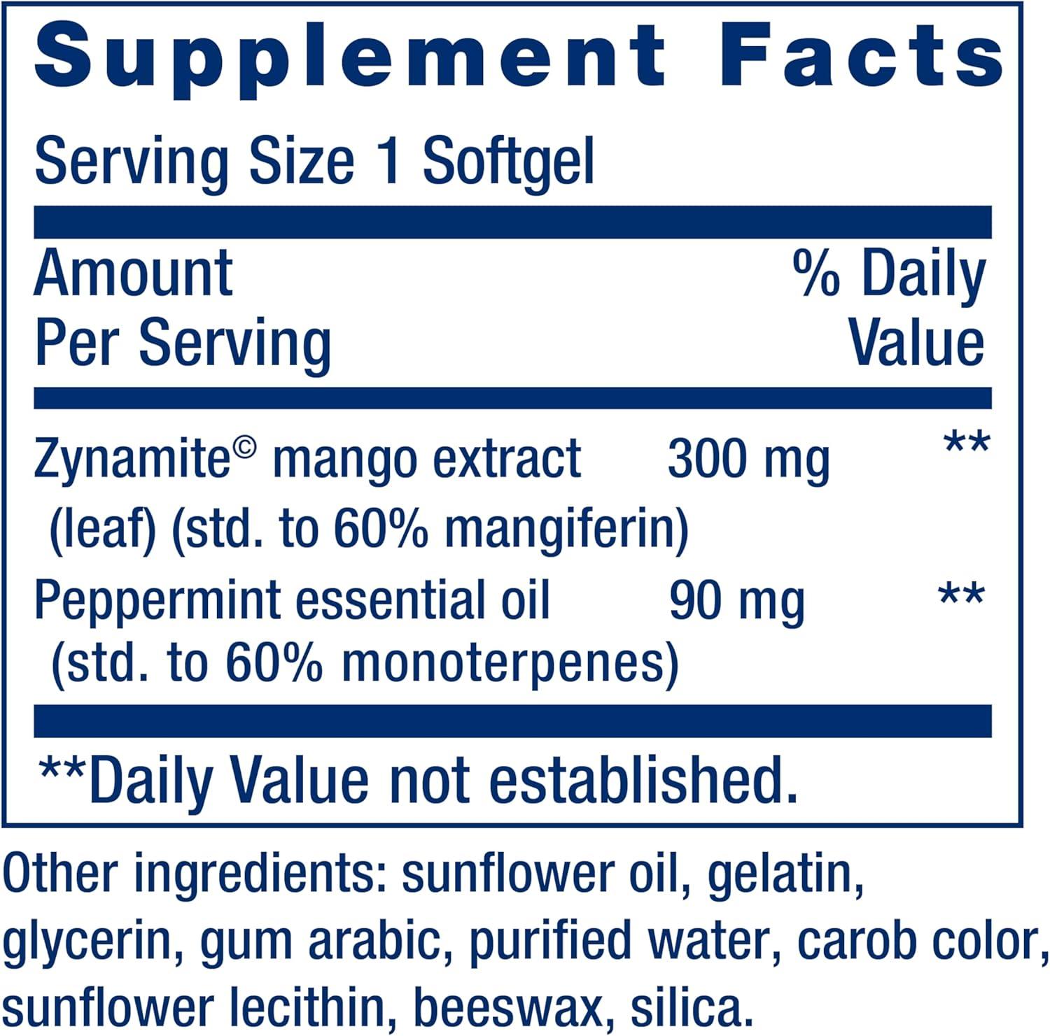 image:imageLife Extension Brain Fog Relief Mango Leaf Extract standardized Peppermint Oil nootropic Brain Supplement for Clarity and Focus FastActing CaffeineFree Gluten Free NonGMO 30 softgels