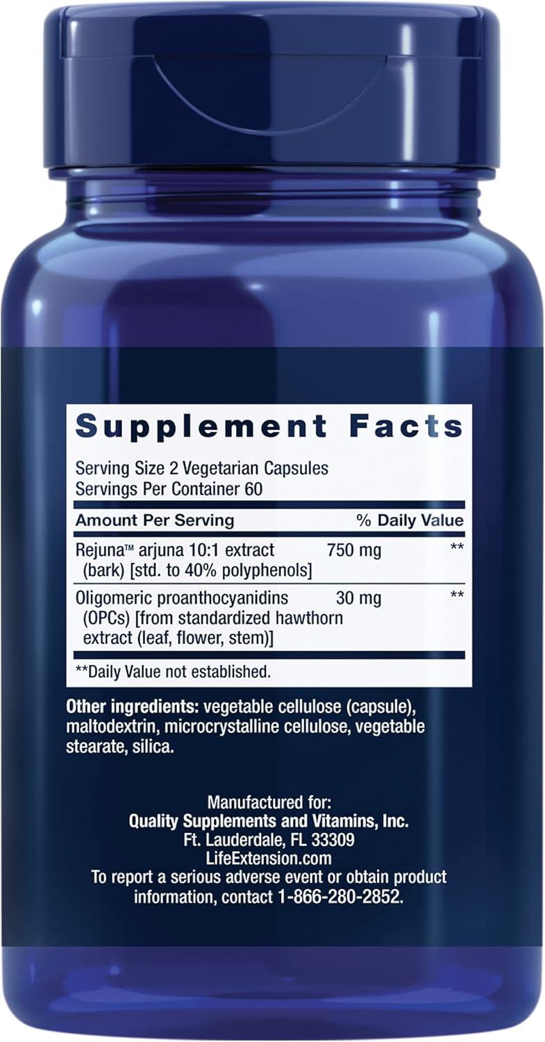 image:imageLife Extension Cardio Peak Hawthorn Extract Leaf Flower Stem Supplement with Arjuna Extract for Heart Health Support Twice Daily Gluten Free NonGMO Vegetarian 120 Capsules