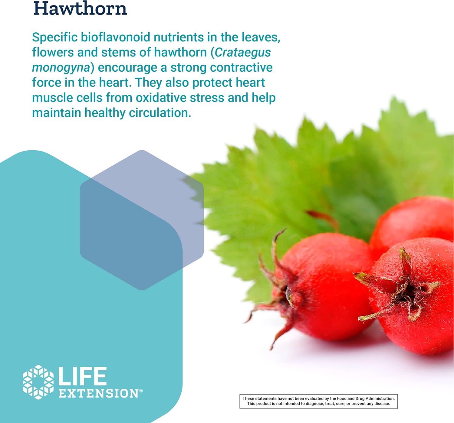 image:imageLife Extension Cardio Peak Hawthorn Extract Leaf Flower Stem Supplement with Arjuna Extract for Heart Health Support Twice Daily Gluten Free NonGMO Vegetarian 120 Capsules