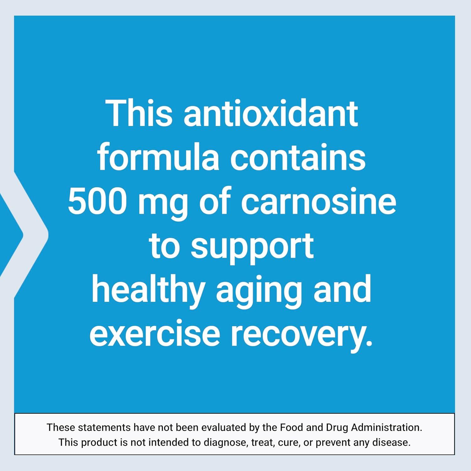 image:imageLife Extension Carnosine Healthy Aging Exercise Recovery GlutenFree NonGMO Vegetarian 60 CapsulesStandard Packaging