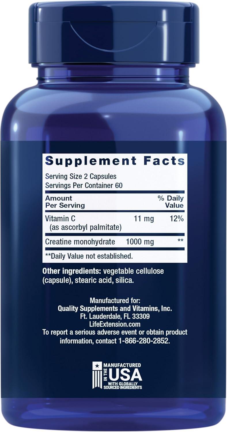 image:imageLife Extension Creatine Capsules Creatine Monohydrate Promotes Strength Lean Muscle Healthy Endurance NonGMO GlutenFree 120 Capsules