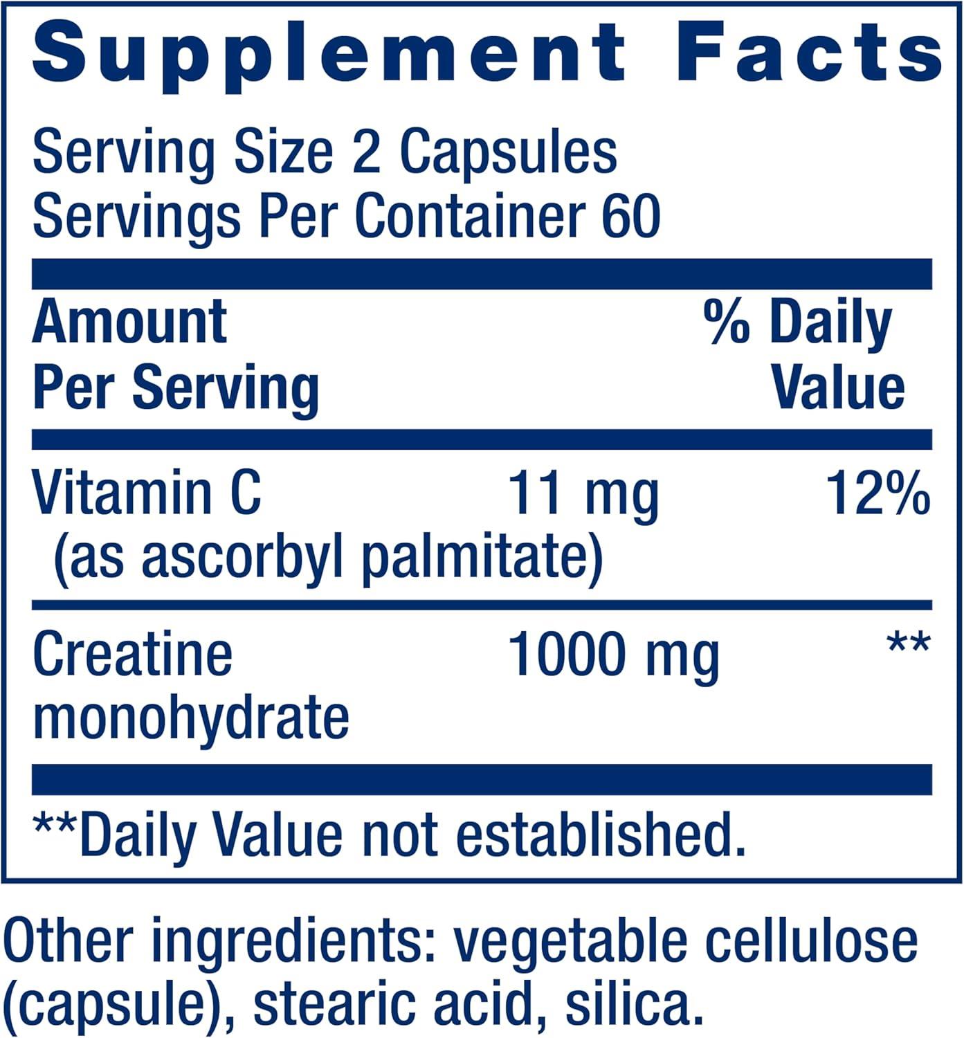 image:imageLife Extension Creatine Capsules Creatine Monohydrate Promotes Strength Lean Muscle Healthy Endurance NonGMO GlutenFree 120 Capsules