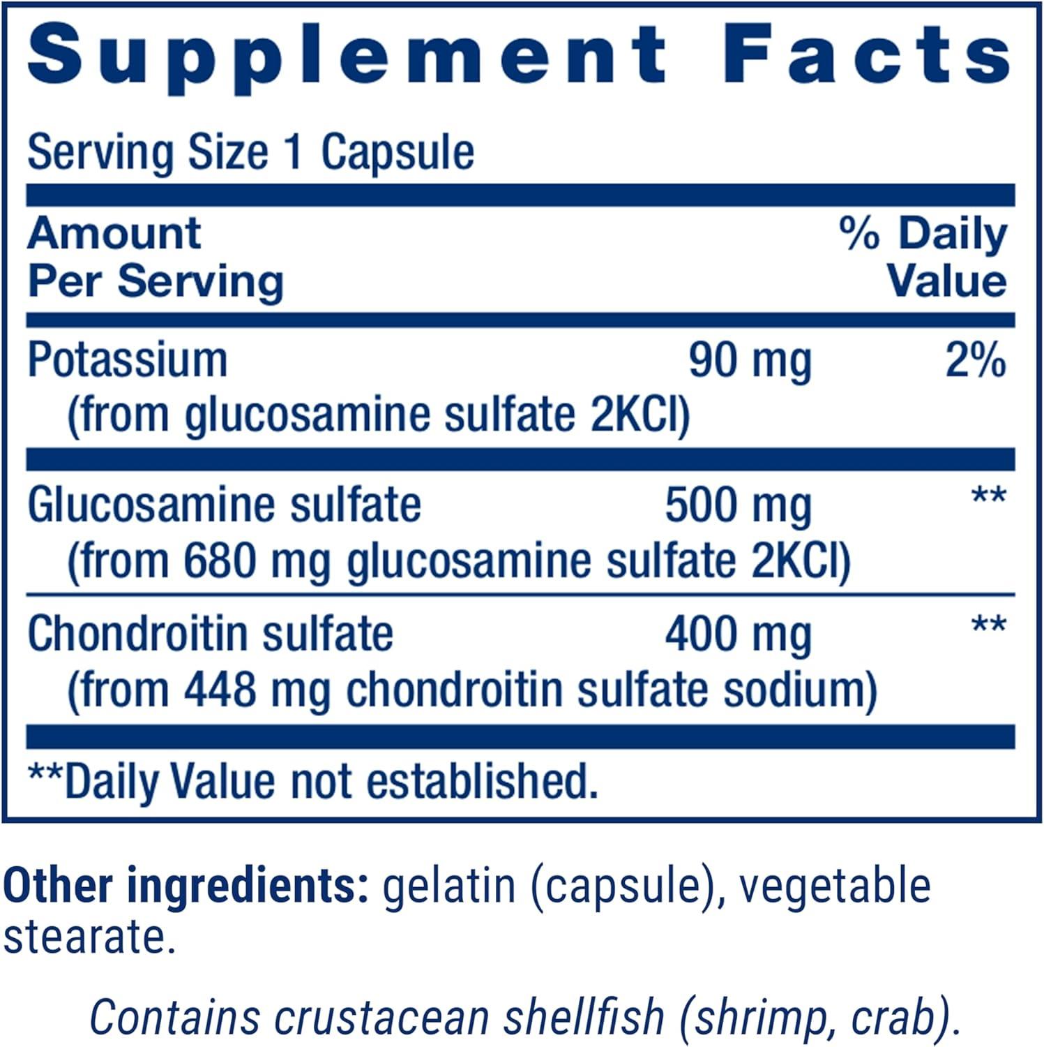 image:imageLife Extension GlucosamineChondroitin Capsules for Healthy Joints and Cartilage NonGMO GlutenFree 90 CapsulesStandard Packaging