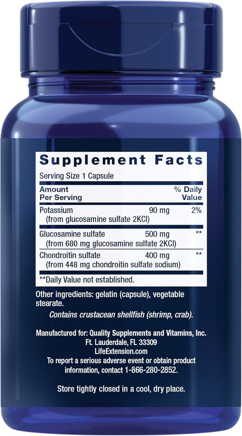 image:imageLife Extension GlucosamineChondroitin Capsules for Healthy Joints and Cartilage NonGMO GlutenFree 90 CapsulesStandard Packaging