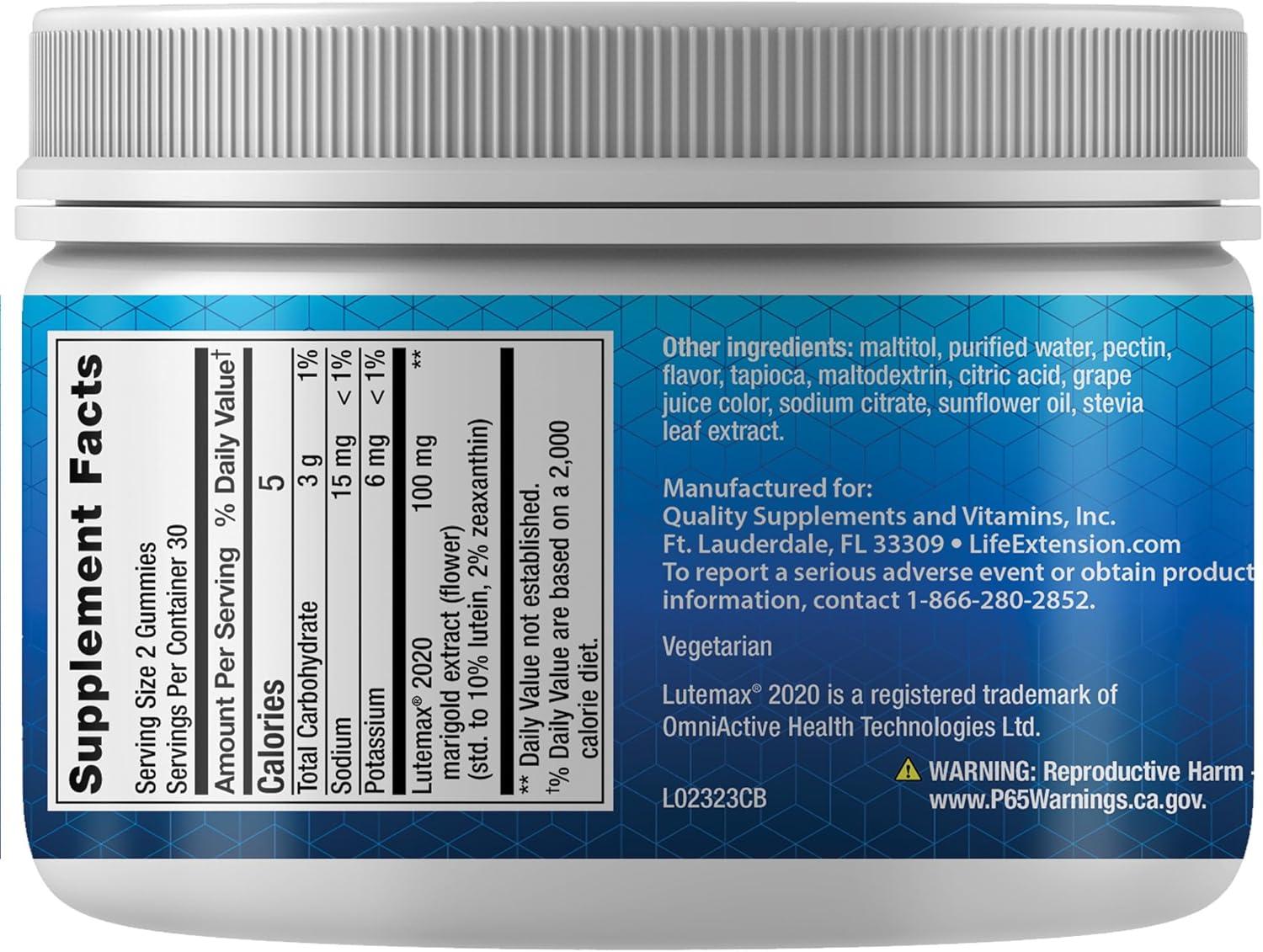 image:imageLife Extension Gummy Science Digital Eye Support Lutein amp Zeaxanthin Supplement for Eye Health Care Marigold Extract Berry Flavor Gummies Gluten Free NonGMO Sugar Free Vegetarian 60 Count