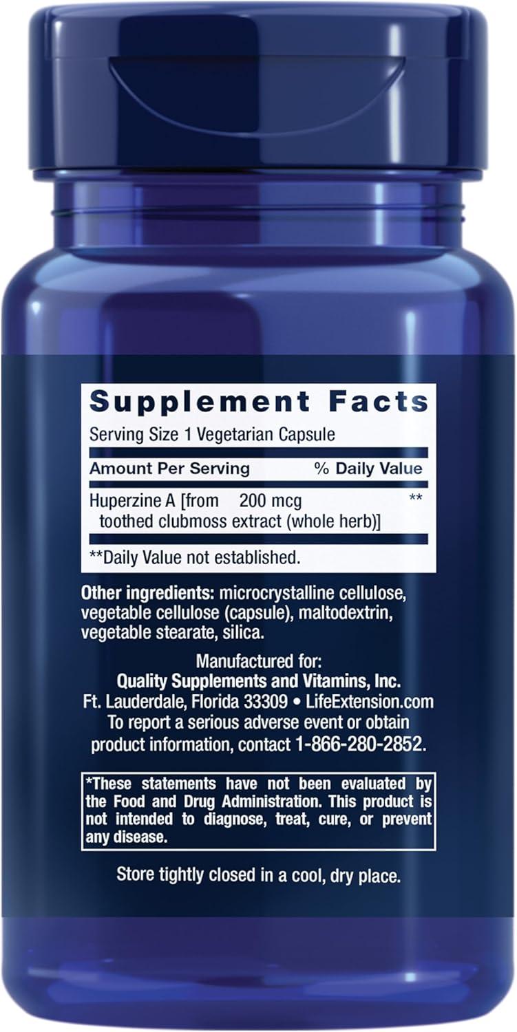 image:imageLife Extension Huperzine A Memory Health Cognitive Health Chinese Club Moss Extract GlutenFree NonGMO Vegetarian 60 CapsulesStandard Packaging