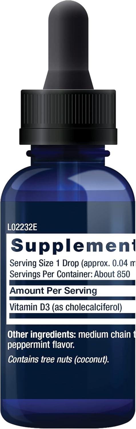 image:imageLife Extension Liquid Vitamin D3 Mint 50 mcg 2000 IU Immune System Support Bone Health WholeBody Health Tasty Peppermint Flavor Gluten Free NonGMO 2957 ml