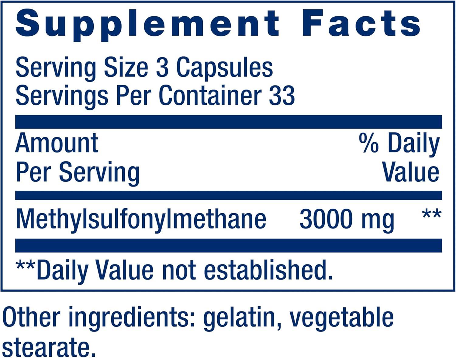 image:imageLife Extension MSM 1000 mg methylsulfonylmethane Supports Healthy Joints antioxidant Support GlutenFree NonGMO 100 Capsules