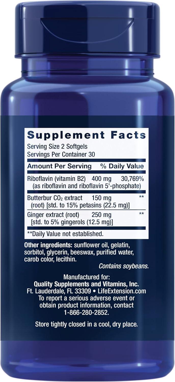 image:imageLife Extension MigraEeze Butterbur Root Extract with Vitamin B2 Riboflavin amp Ginger Supplement Formula to Ease Head Discomfort GlutenFree 60 Softgels