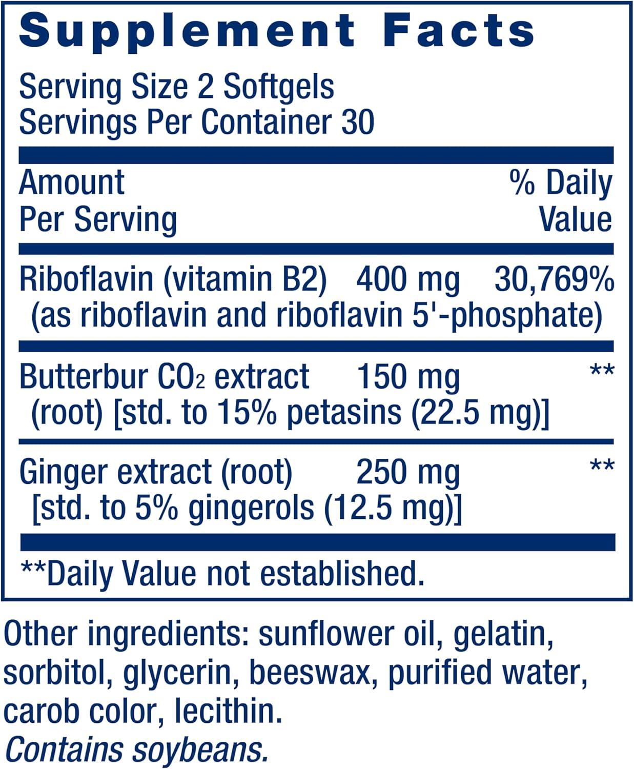 image:imageLife Extension MigraEeze Butterbur Root Extract with Vitamin B2 Riboflavin amp Ginger Supplement Formula to Ease Head Discomfort GlutenFree 60 Softgels