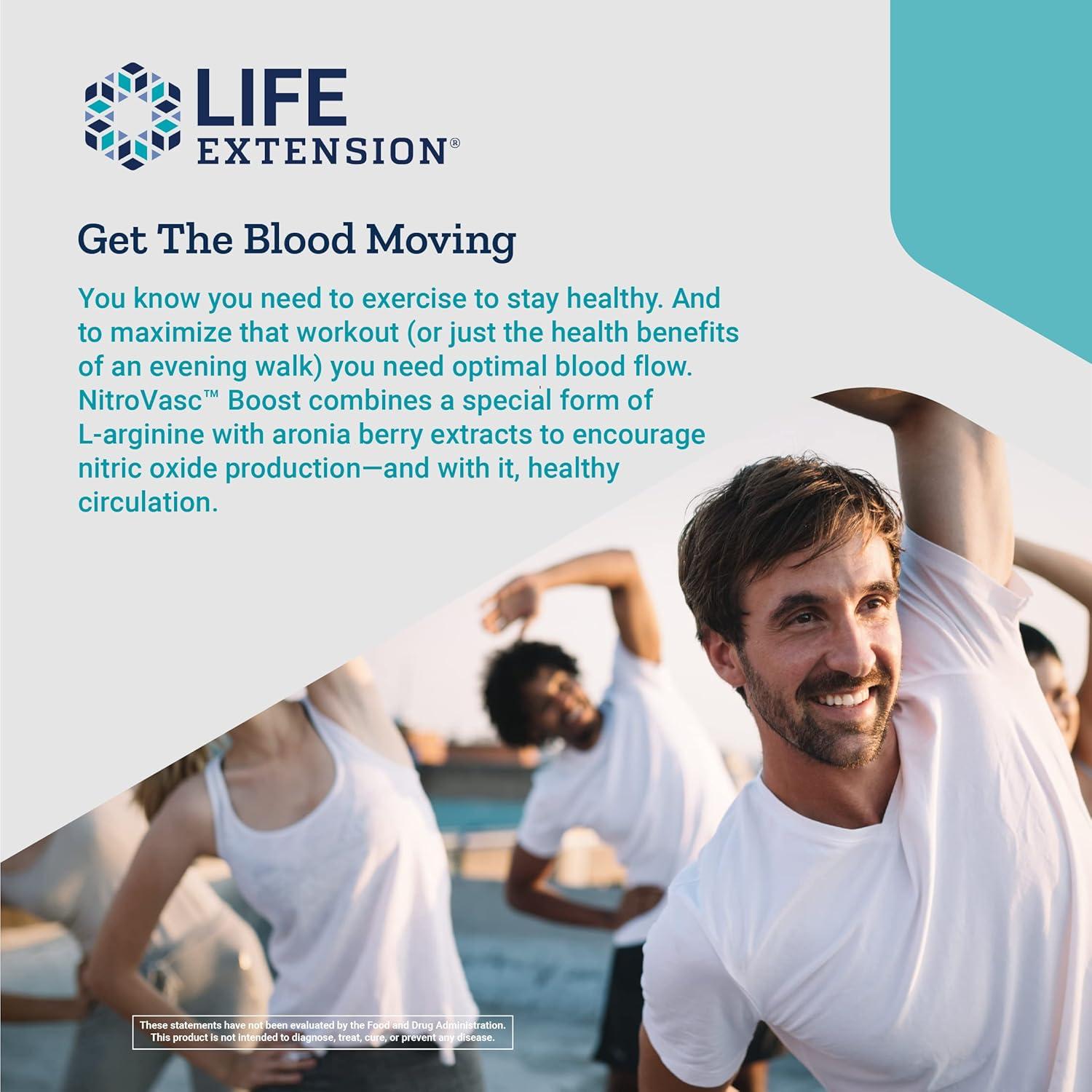 image:imageLife Extension NitroVasc Boost Circulatory Health Supplement for Men Arginine amp Aronia for Nitric Oxide Production Support amp Heart Health Berry Flavor GlutenFree NonGMO 30 Stick Packs
