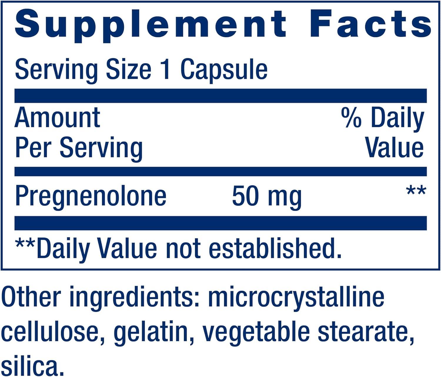 image:imageLife Extension Pregnenolone neurohormone Promotes Memory Health and Brain Plasticity GlutenFree NonGMO 100 Capsules100 Count Pack of 1