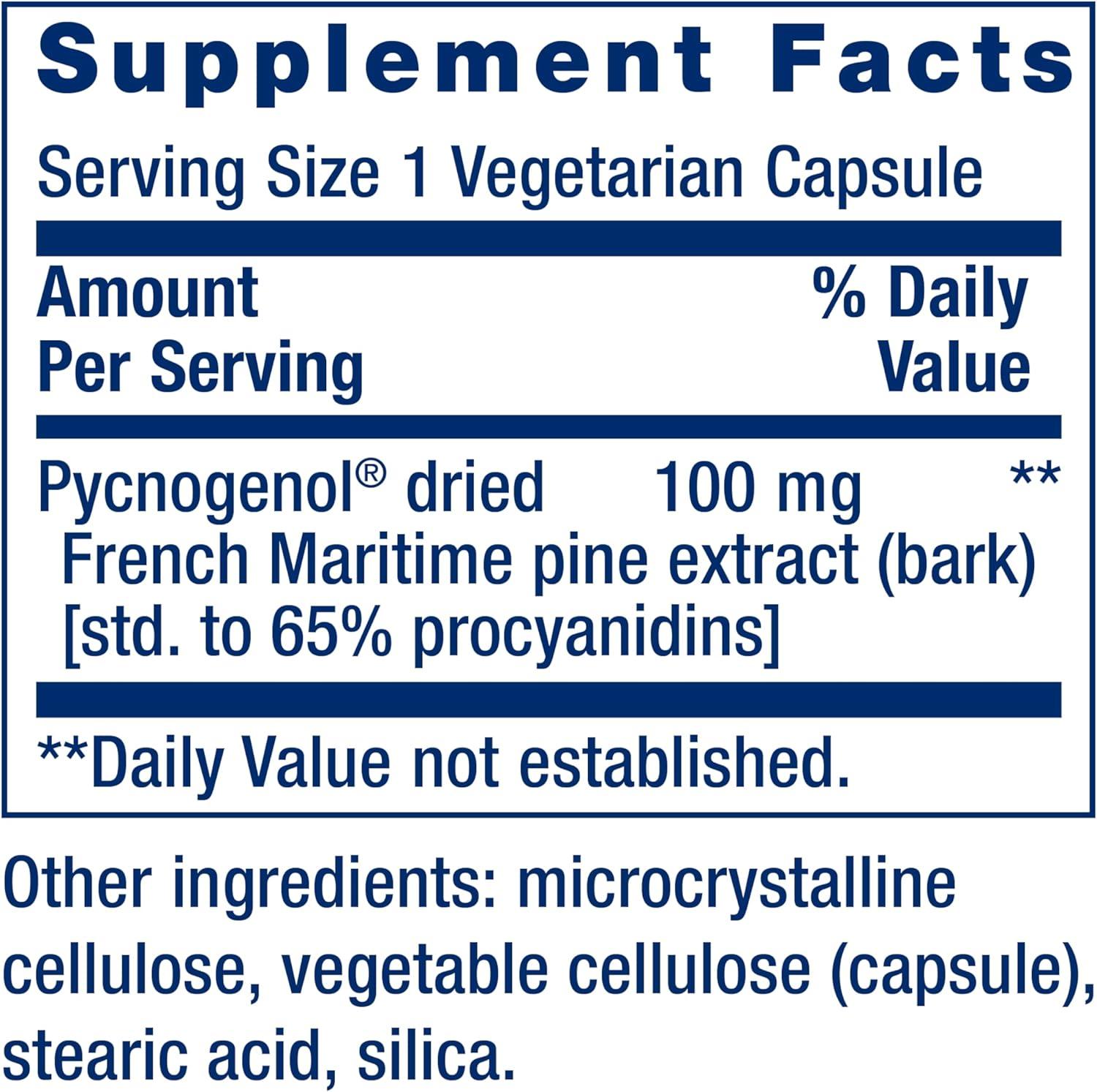 image:imageLife Extension Pycnogenol French Maritime Pine Bark Extract Scientifically Studied Healthy Aging amp Vascular Health Supplement NonGMO GlutenFree Vegetarian 60 Capsules60 Count Pack of 2