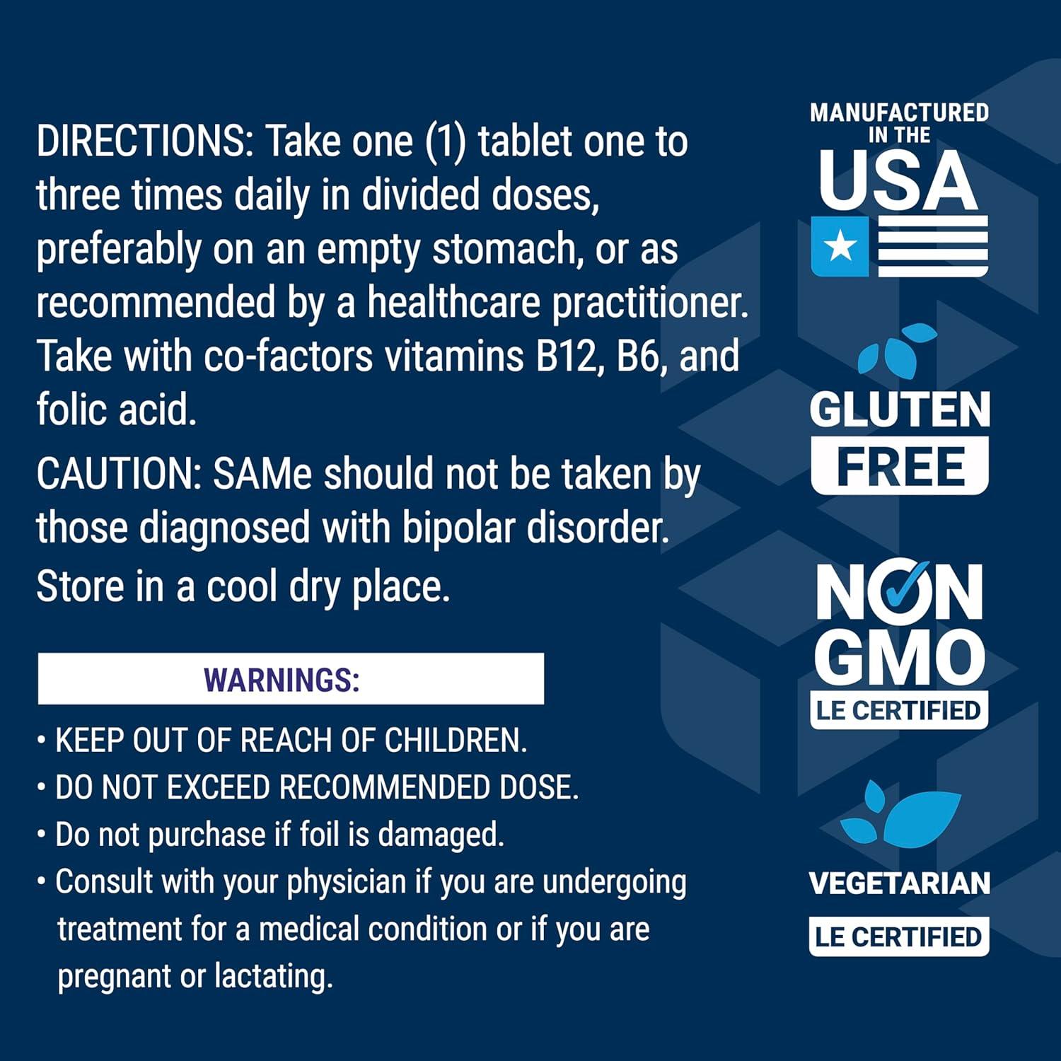 image:imageLife Extension Same SAdenosylMethionine 400 mg BestSelling Mood Health Liver Health and Joint Support Supplement NonGMO Vegetarian Gluten Free 60 entericCoated Tablets