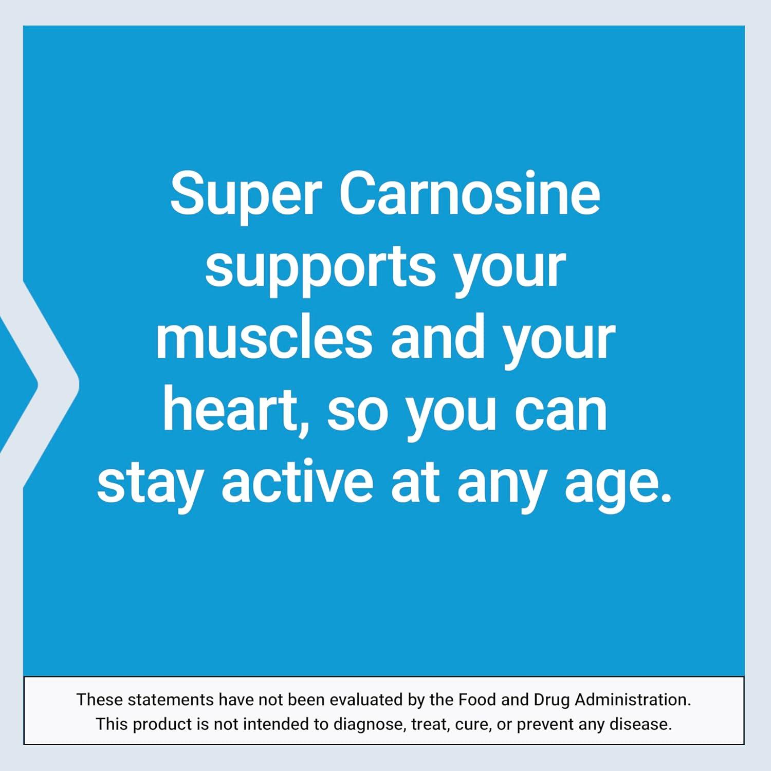 image:imageLife Extension Super Carnosine Lcarnosine Luteolin Vitamin B1 Muscle Support Exercise Recovery Heart Health GlutenFree NonGMO Vegetarian 60 Capsules
